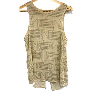 River Island - Sexy beige sequin open back sleeveless formal top women's size 6
